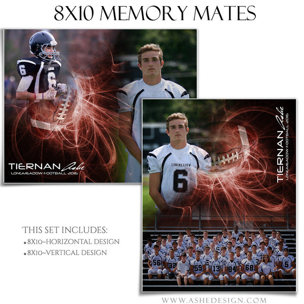 Ashe Design | Sports Memory Mates | Photoshop Templates | 8x10 | Mystic Explosion | Football