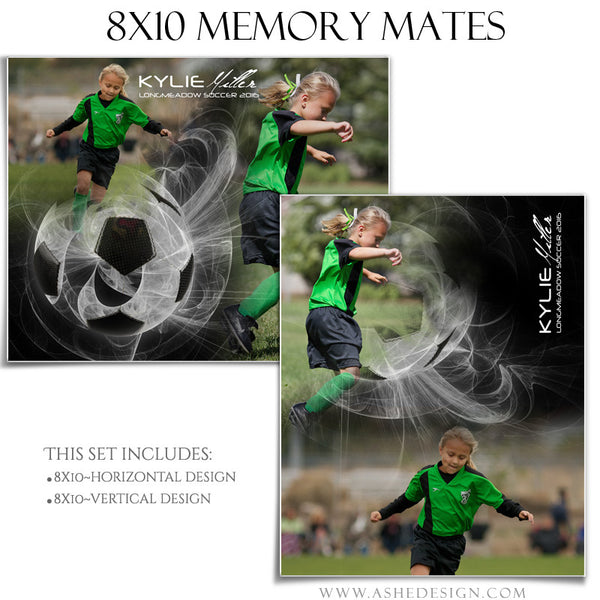 Ashe Design | Sports Memory Mates | Photoshop Templates | 8x10 | Mystic Explosion | Soccer