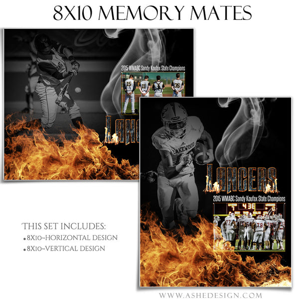 Inferno 8x10 Sports Memory Mates Templates