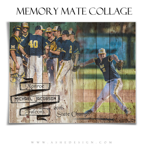 Ashe Design | 8x10 Sports Memory Mate Horizontal | Branded