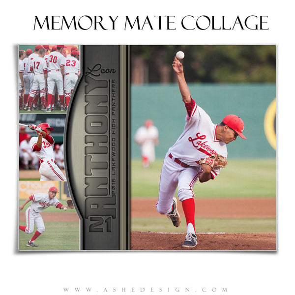 Ashe Design | 8x10 Sports Memory Mate Horizontal | Silver And Gold
