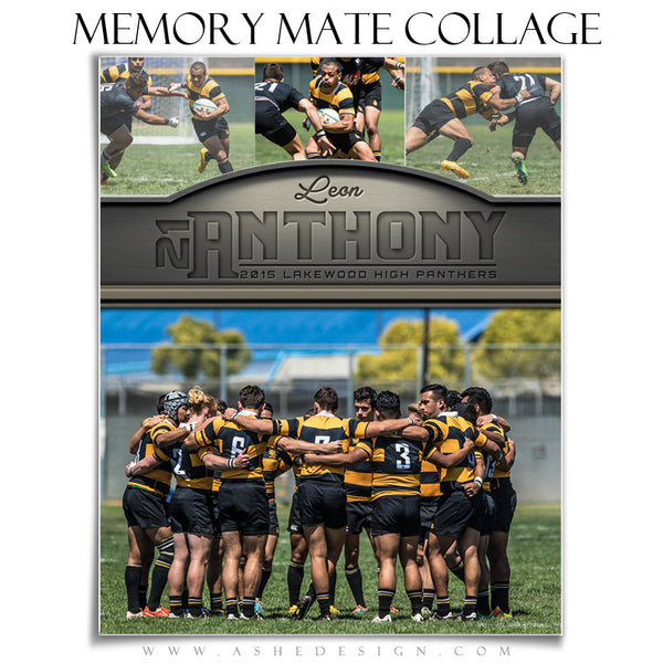 Ashe Design | 8x10 Sports Memory Mate Vertical | Silver And Gold