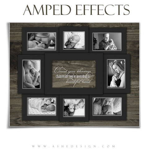 Ashe Design | Amped Effects | 16x20 Poster | Photoshop Templates | Count Your Blessings