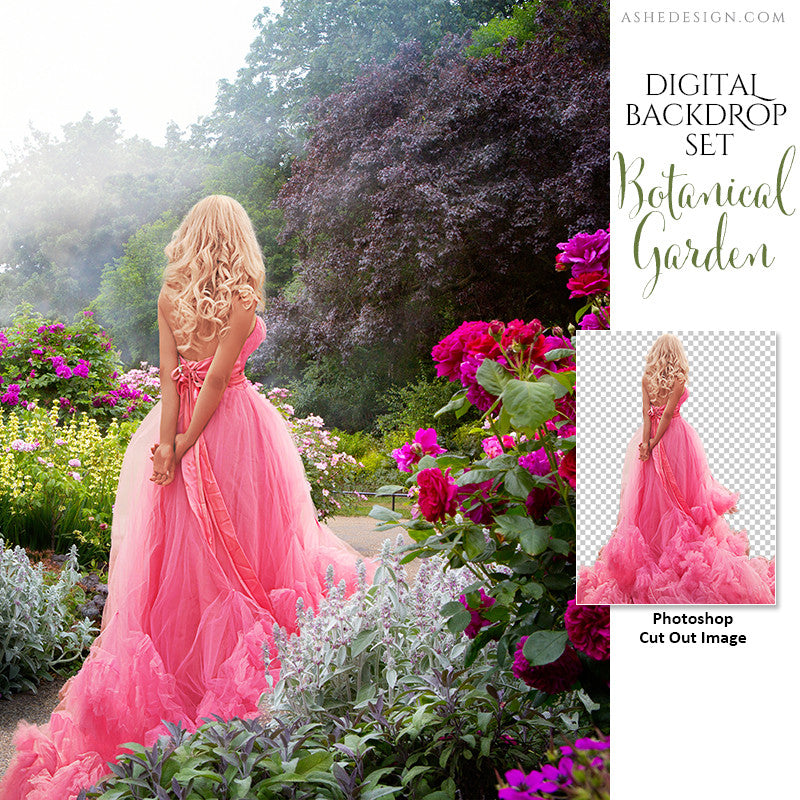 Ashe Design | Photoshop Template | Digital Backdrop Set | 11x14 | Botanical Garden