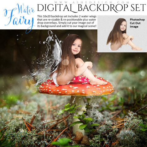 Ashe Design | Digital Backdrop Set | Water Fairy Wings