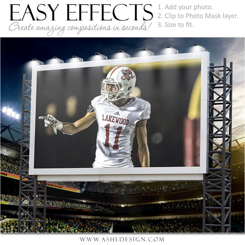 Ashe Design | Easy Effects Posters | Billboard Sports Stadium | Football