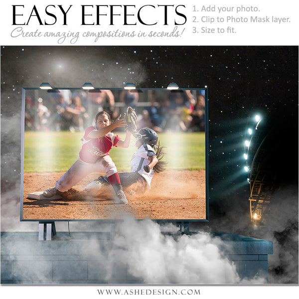 Ashe Design | Easy Effects | Softball Posters | Billboard Up In Smoke
