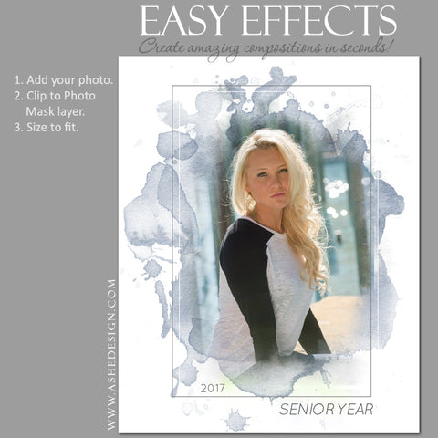Ashe Design | Easy Effects | Senior Poster | Splash Of Color