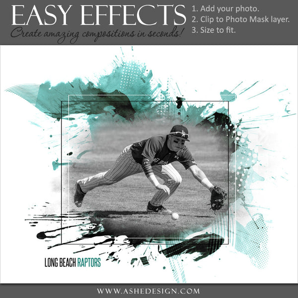 Ashe Design | Easy Effects | Sports Poster | Splattered Paint