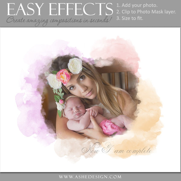 Ashe Design | Easy Effects | Watercolor Mask Poster mom