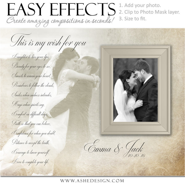 Ashe Design | Photoshop Poster Templates | Easy Effects | My Wish | Wedding