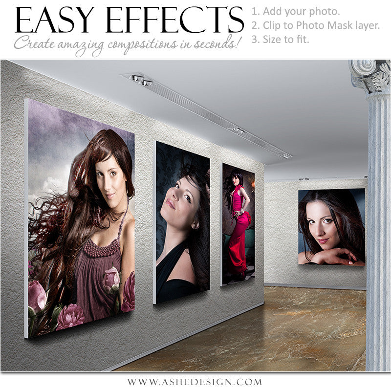Ashe Design | Easy Effects | Photoshop Poster Template | Stone Gallery