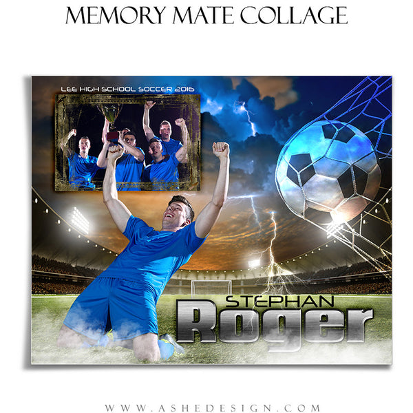 Ashe Design | 8x10 Memory Mate | Photoshop Templates | Lightning Strikes Soccer hz
