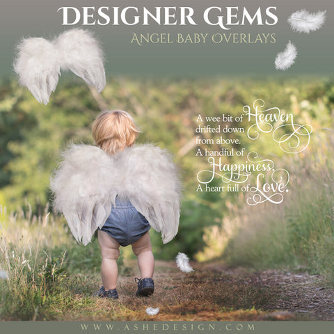Ashe Design | Designer Gems | Photo Overlays | Angel Baby Wings