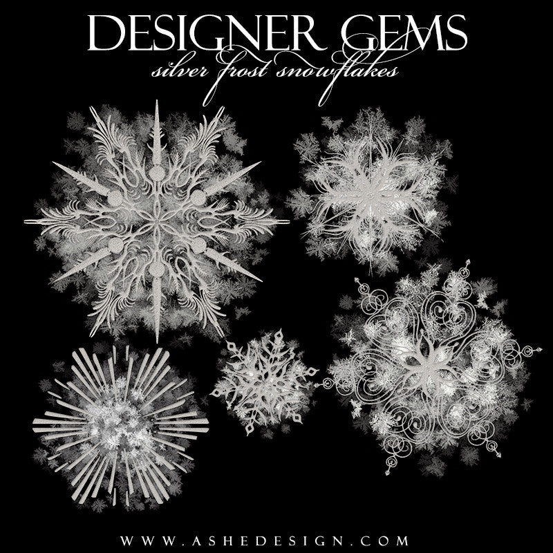 Designer Gems Overlays | Silver Frost Snowflakes