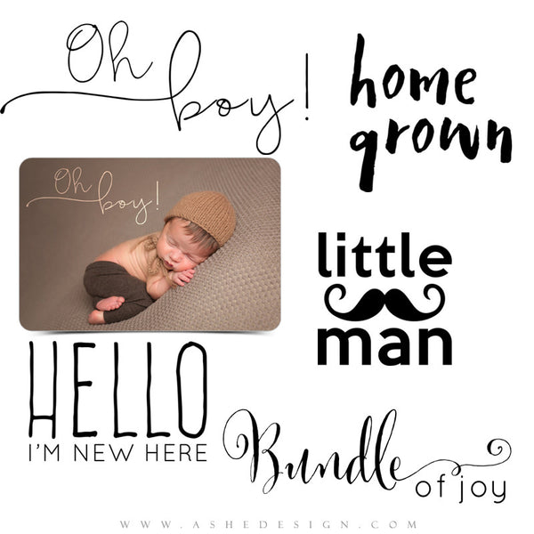 Newborn Photoshop Word Art | Little Man full set