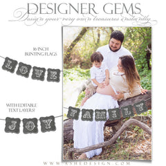 Customizable Designer Gems Chalkboard Bunting Flags