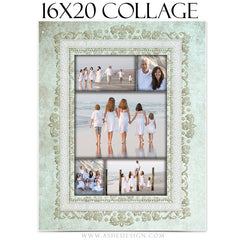 Family Collage (16x20) - Tiffany Damask