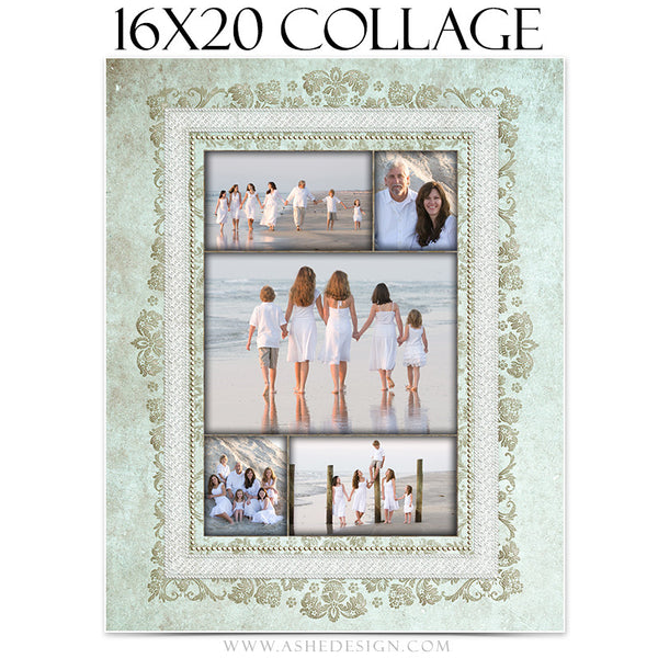 Family Collage 16x20 | Tiffany Damask