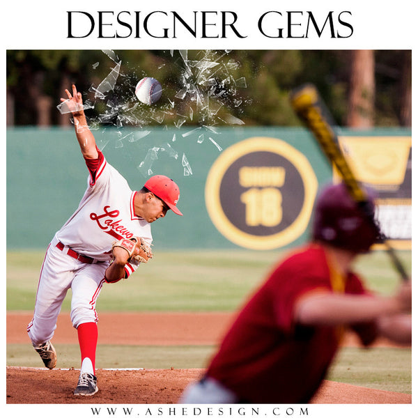 Ashe Design | Digital Overlays | Shattered Sports Elements baseball
