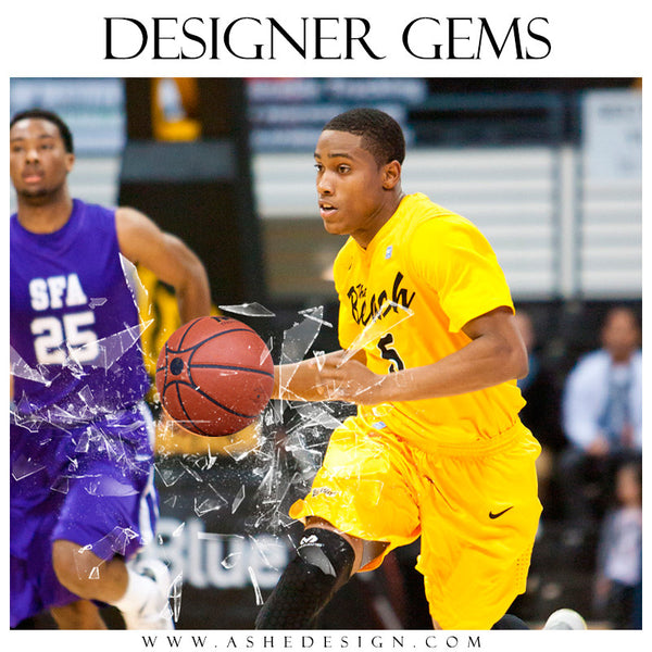 Ashe Design | Digital Overlays | Shattered Sports Elements basketball