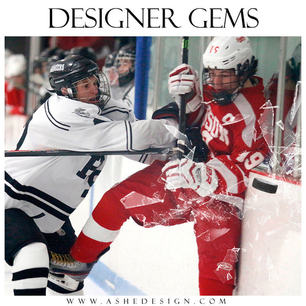 Ashe Design | Digital Overlays | Shattered Sports Elements hockey