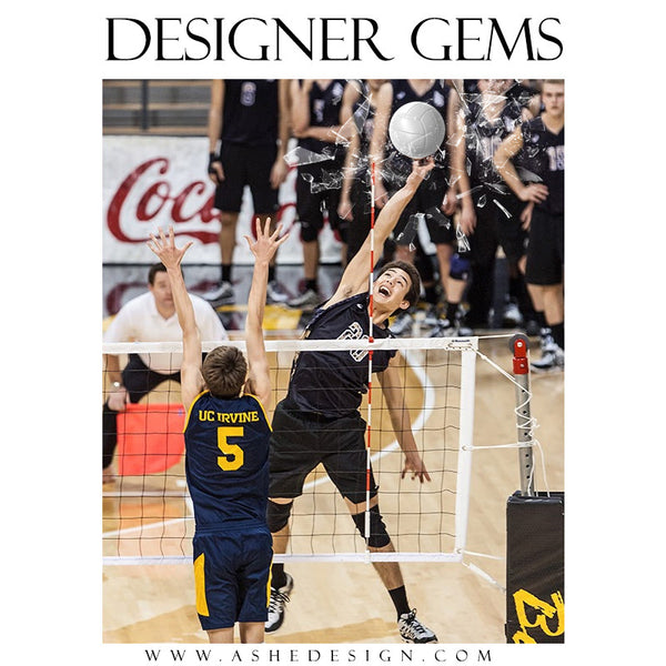 Ashe Design | Digital Overlays | Shattered Sports Elements2 volleyball