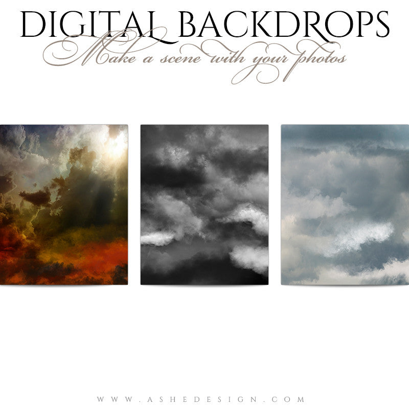 Digital Props 16x20 Backdrops | Storm Clouds