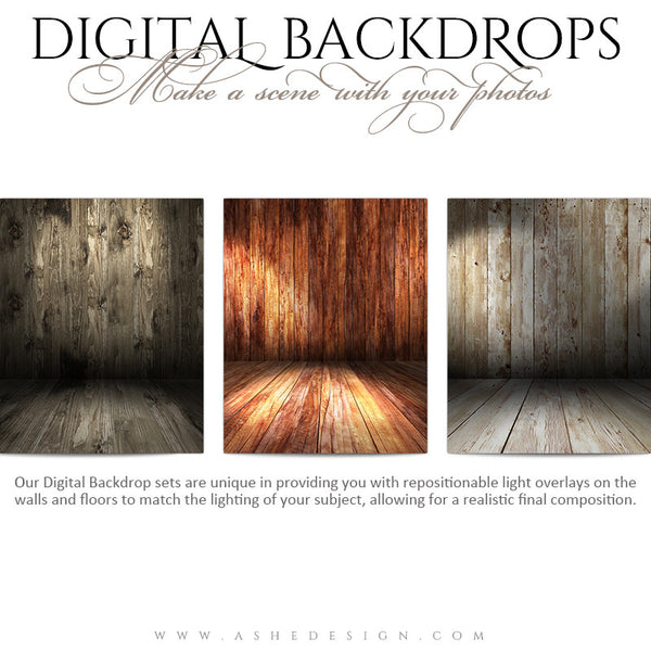Digital Props 16x20 Backdrops | Wooden full set