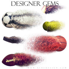 Designer Gems - Disintegrating Sports Elements