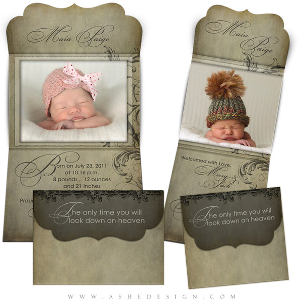 Birth Announcement Folded Luxe Cards