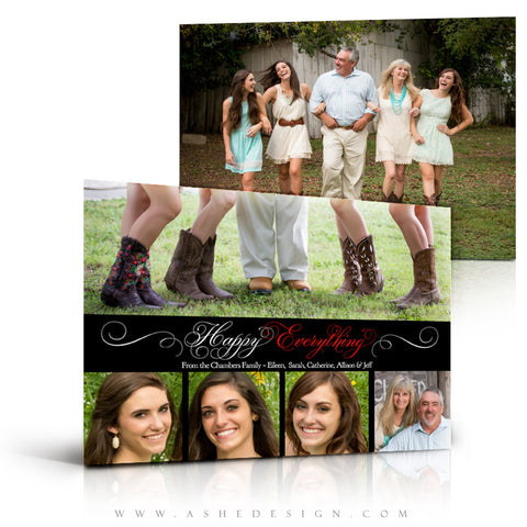 Christmas Card Photography Template - Happy Everything Design