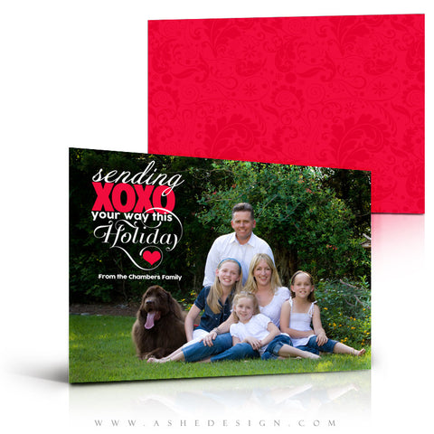 Holiday Photography Card Template - Sending Hugs