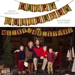 Customizable Designer Gems Holiday Bunting Flags