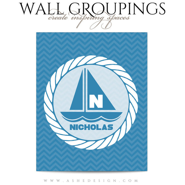 Wall Groupings Children Photography Templates | Nautical Theme sailboat