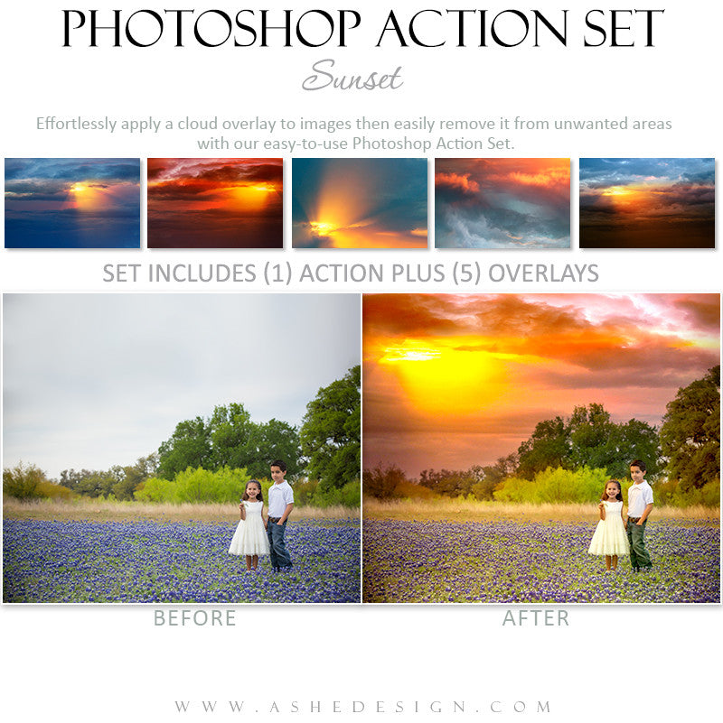 Photoshop Action | Cloud Overlays - Sunset