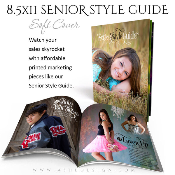 8.5x11 Soft Cover Event Book | Senior Style Guide open book