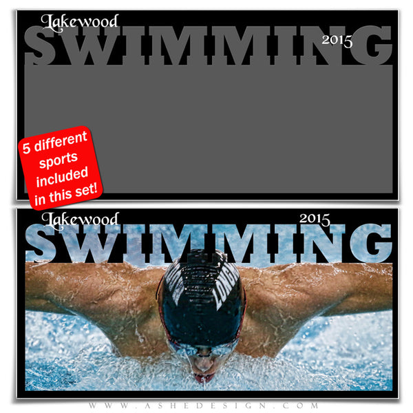 Sports Photo Collage Set 10x20 | Fall & Winter Sports swimming