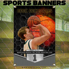 2'x3' Sports Banner - Great Balls Of Fire Basketball Template For Photoshop