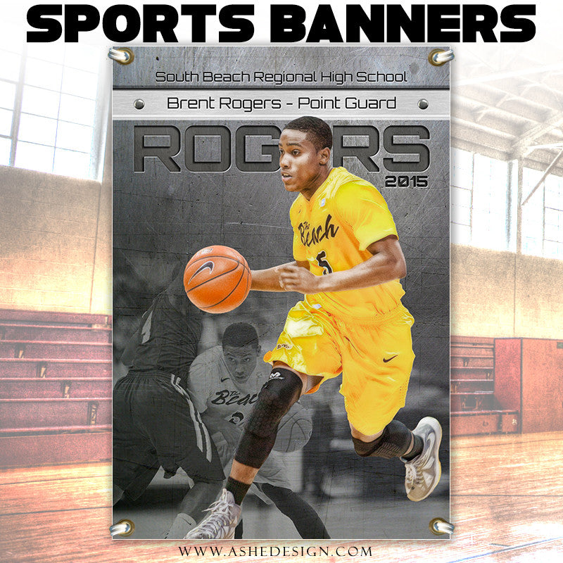 Photoshop Basketball Poster Template, Digital Sports Background Backdrop,  Senior Night Basketball Player Banner, Perfect Banquet Gift 