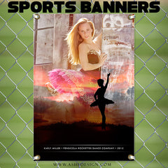 2'x3' Multi Sport Banner - Sunset Silhouette Sports Template For Photoshop