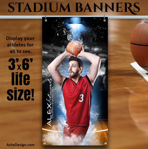 Ashe Design | 3'x6' Amped Stadium Banner | Full Steam Basketball
