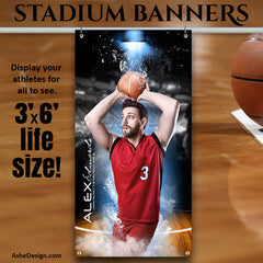 Amped Sports Banner 3'x6' - Full Steam Basketball