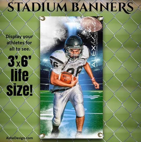 Ashe Design | 3'x6' Amped Stadium Banner | Full Steam Football