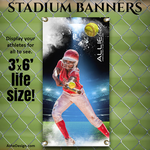 Ashe Design | 3'x6' Amped Stadium Banner | Full Steam Softball