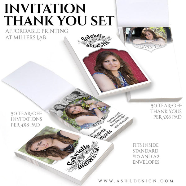 Senior Invitation/Thank You Tear-off Pad Set | Gabriella