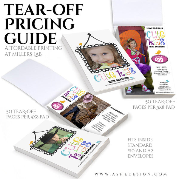 Tear-off Pricing Guide Pad Set 4x8 & 5x8 | Cute Kids