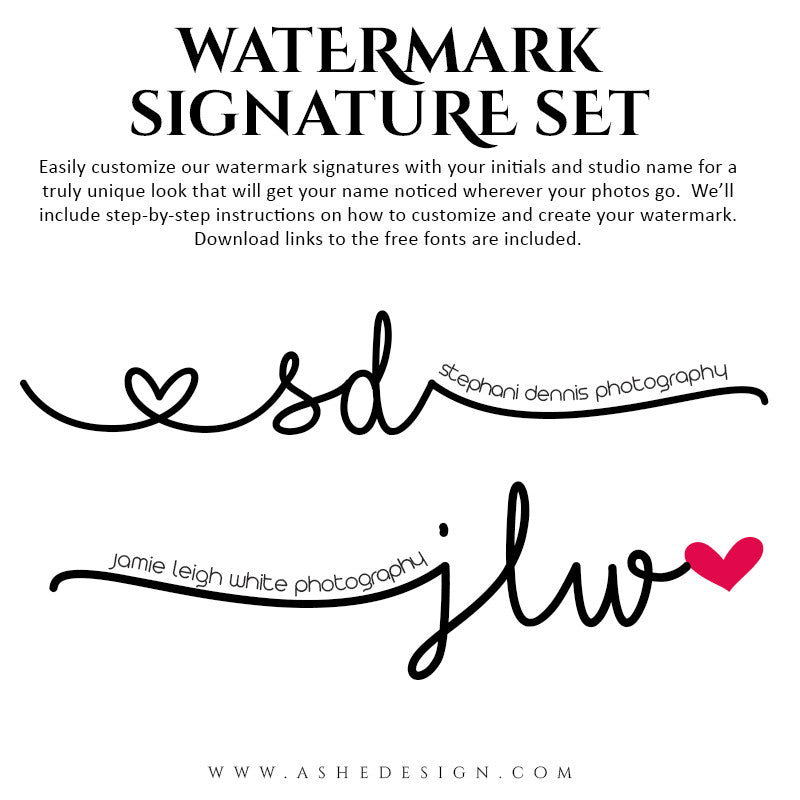 Photoshop Word Art | Watermark Signature Doodles full set