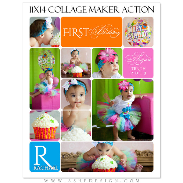 Photoshop Action | 11x14 vt Rounded Corner Collage Maker