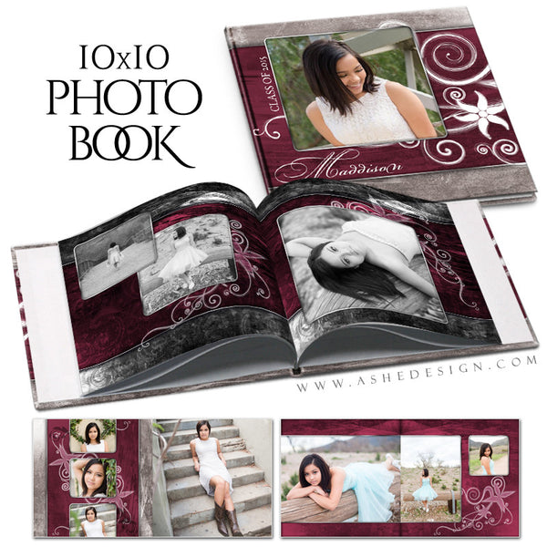 Senior Girl 10x10 Photo Book | Steel Magnolia open book